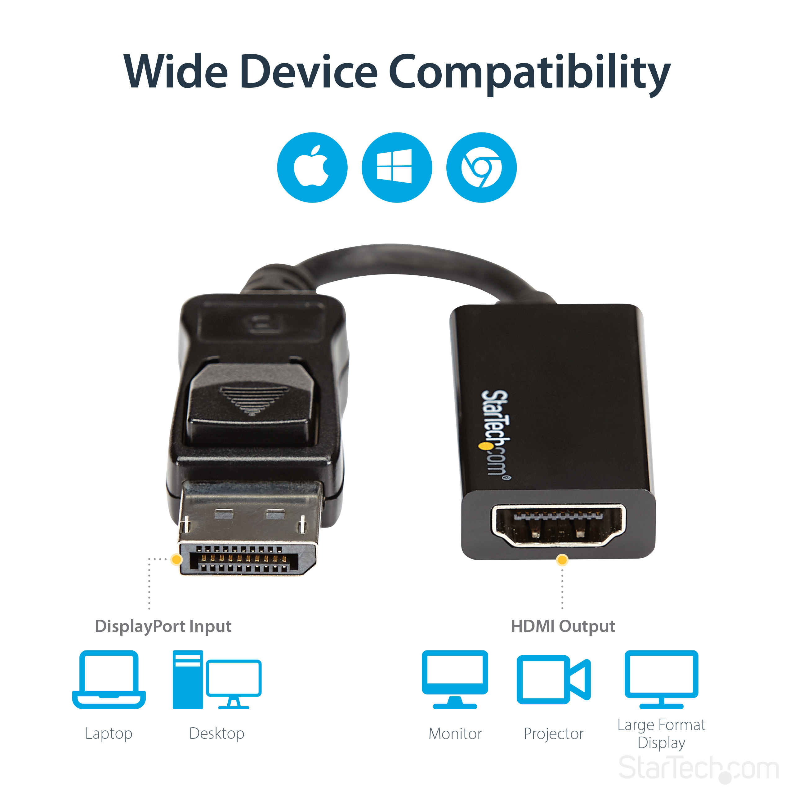 Resim StarTech.com DP2HD4K60S DisplayPort - HDMI Adaptör Kablosu
