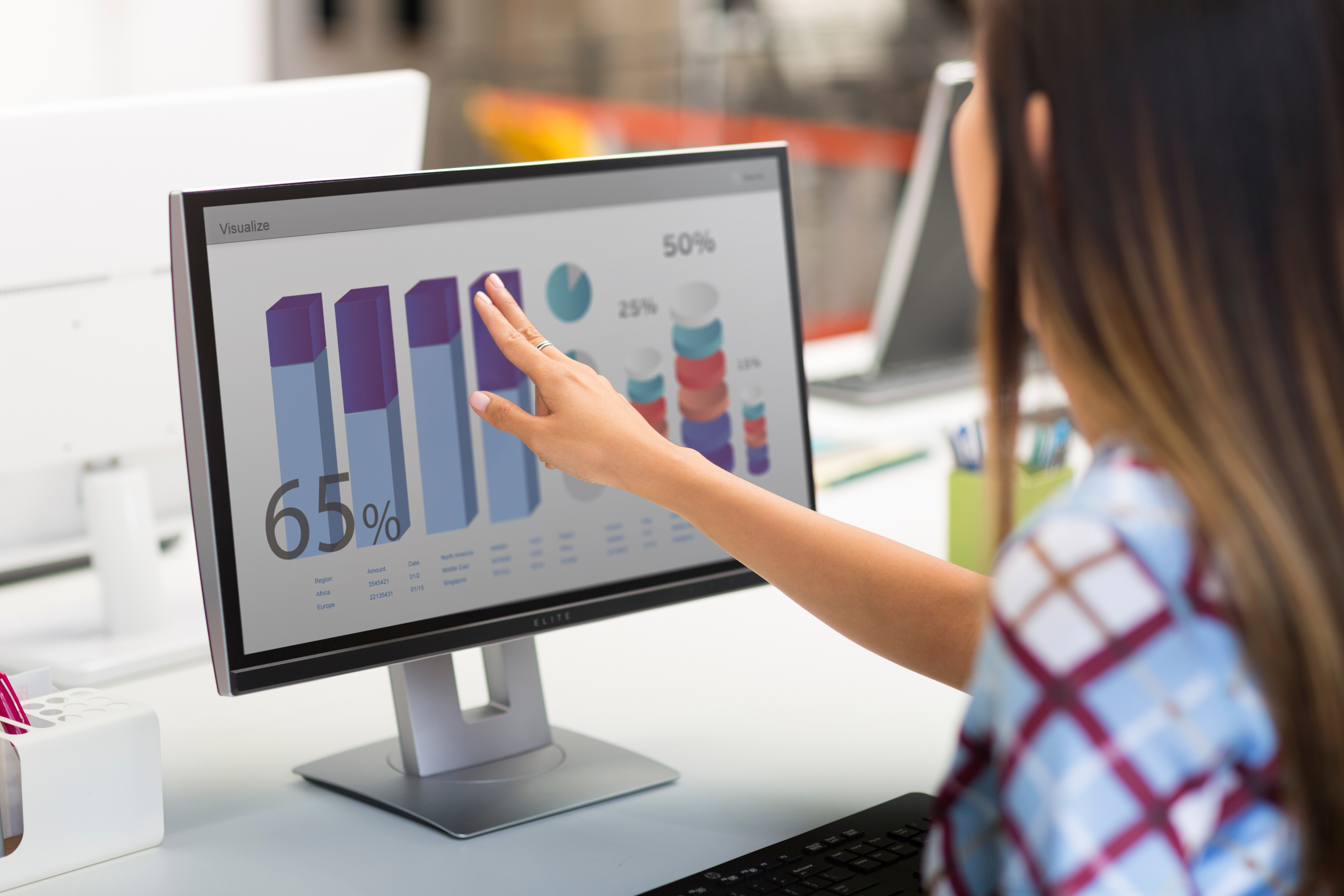 HP EliteDisplay E230t computer monitor 58.4 cm (23″) 1920 x 1080 pixels Full HD LED Touchscreen Table Black, Silver image 12
