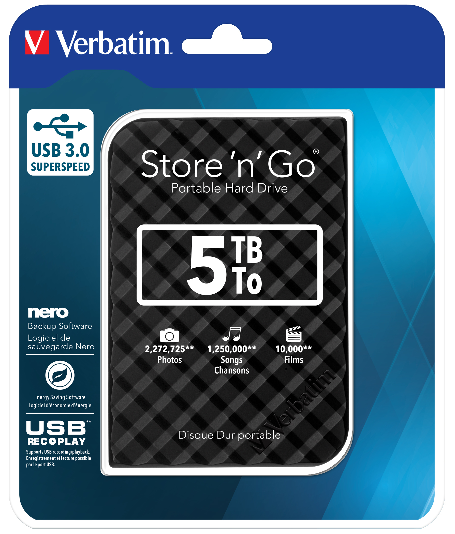 Verbatim Store ‘n’ Go USB 3.0 Hard Drive 5TB Black image 4