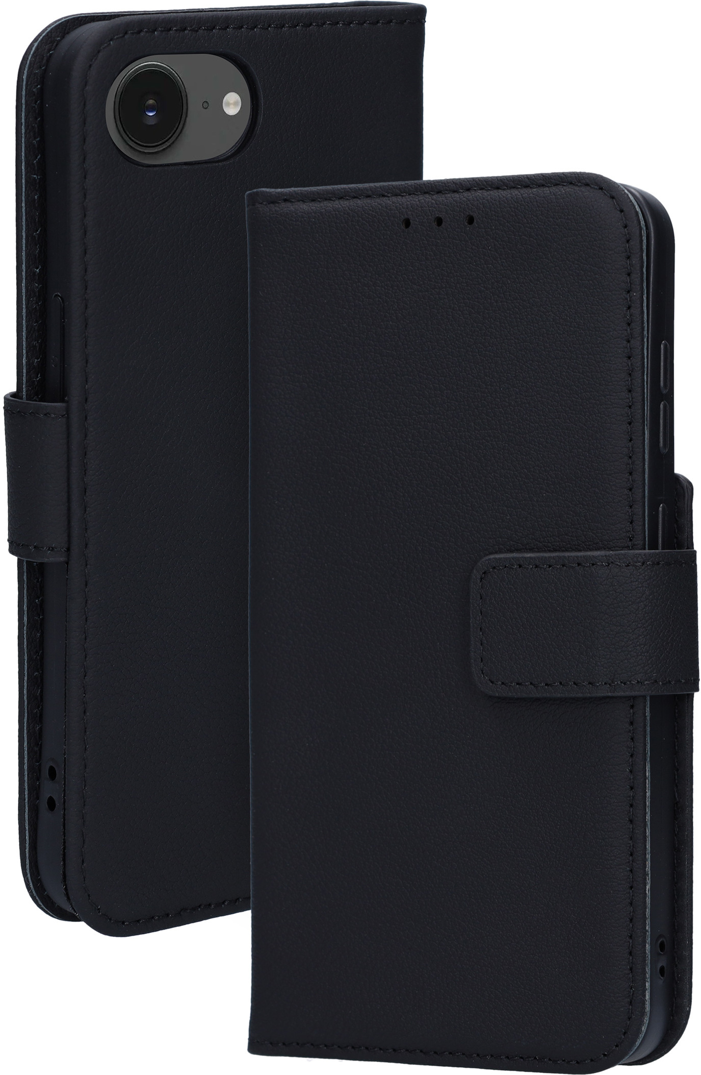 Mobiparts Leather Wallet Case Apple iPhone 16e Black (MagSafe Compatible)