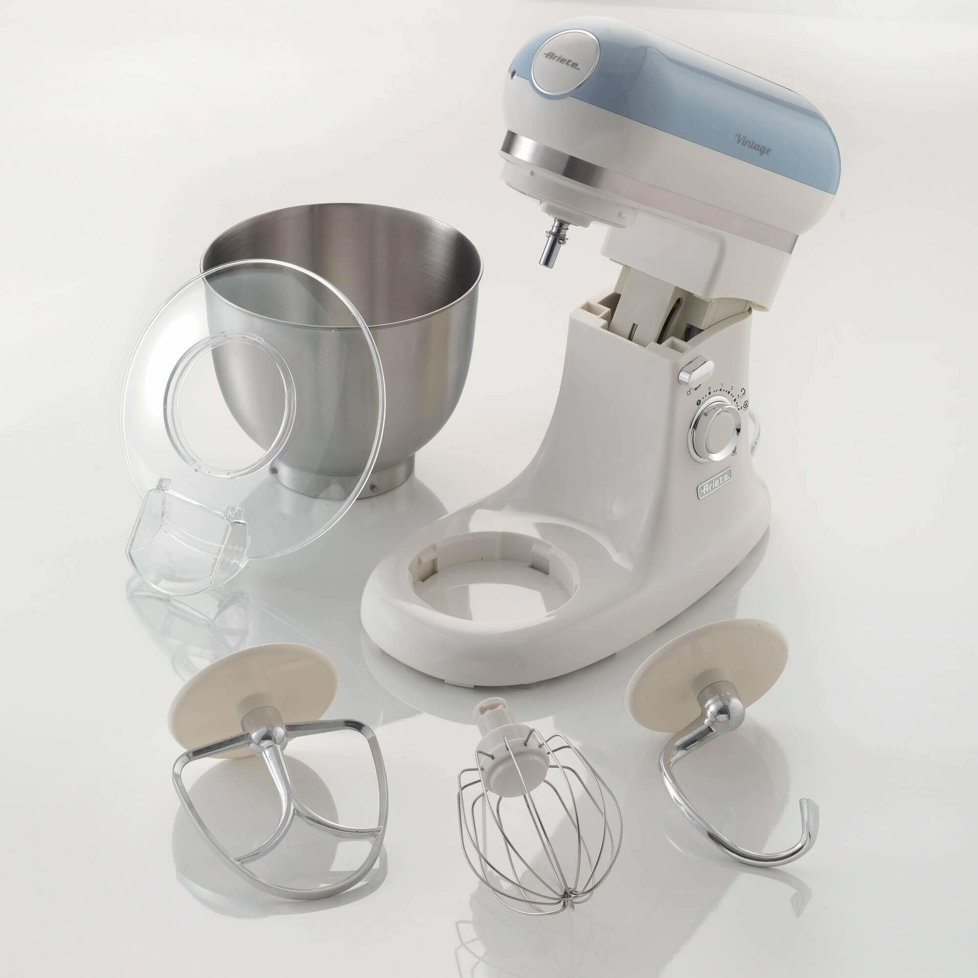 Ariete 1588 Vintage Mixer, Planetary Mixer for bread, pizza, cakes and pastries,5.5 L Capacity, 7 speeds, 2400 Watts, Pastel Blue – image 9