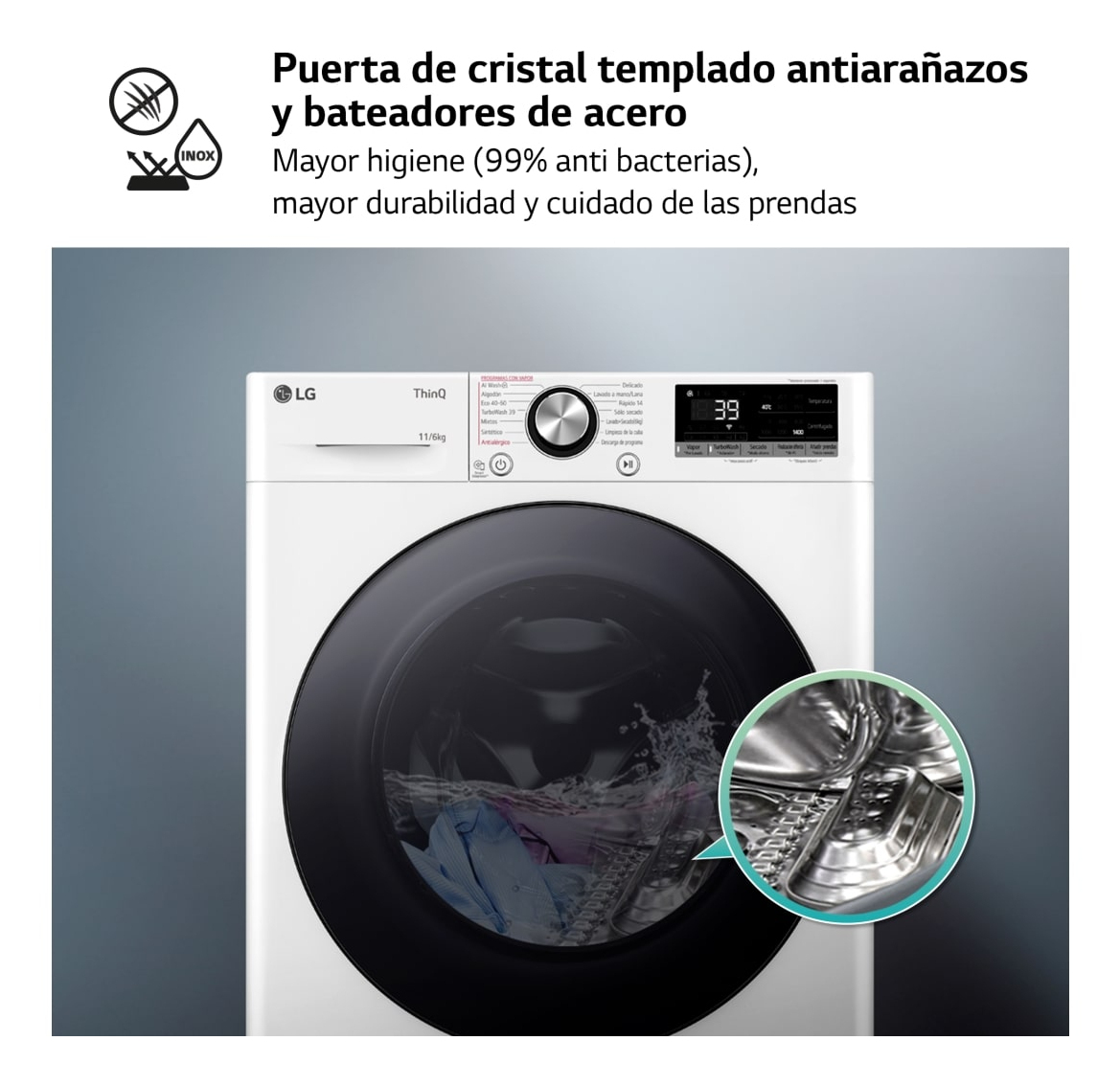 LG F4DR7011AGW.OUTLET washer dryer Freestanding Front-load White – image 5