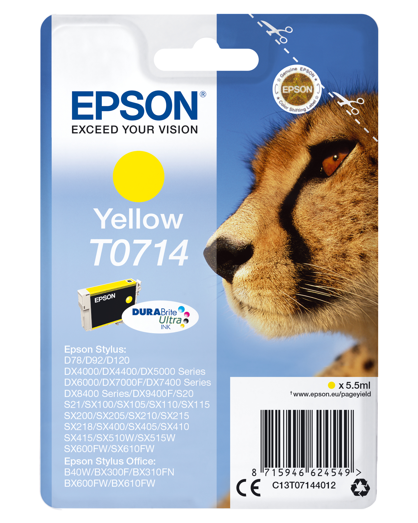 Epson Enpack gul T0714 DURABrite Ultra-bläck