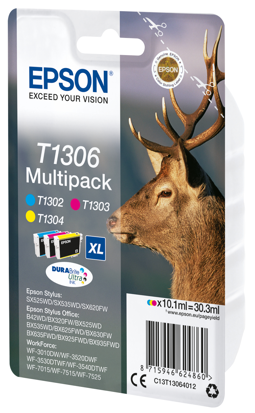 Epson Stag Multipack 3 Farben T1306 DURABrite Ultra Ink