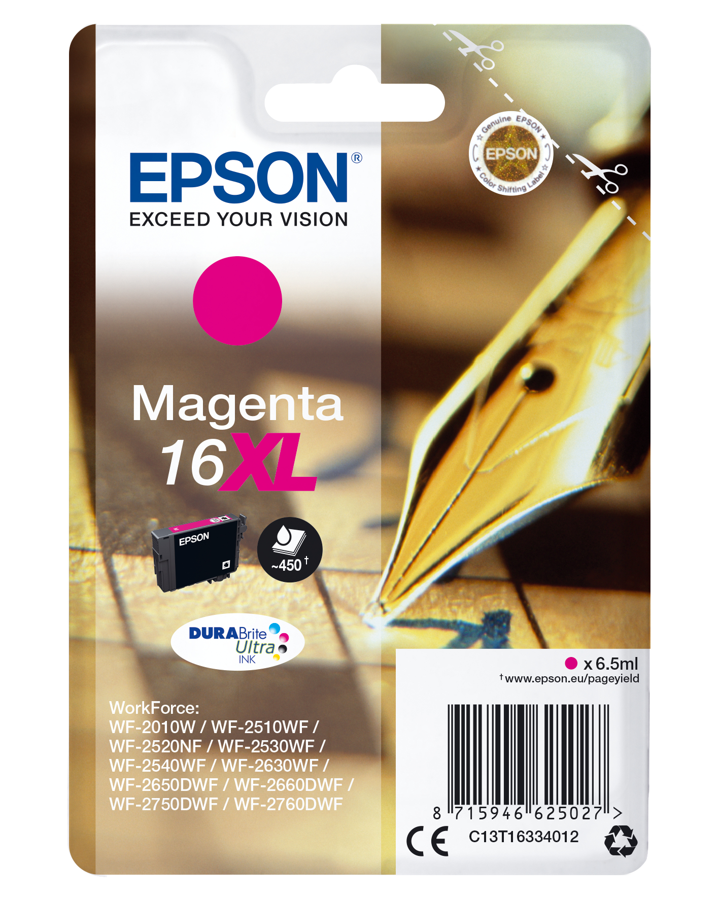 Epson Pen and crossword Enpack magenta 16XL DURABrite Ultra-bläck