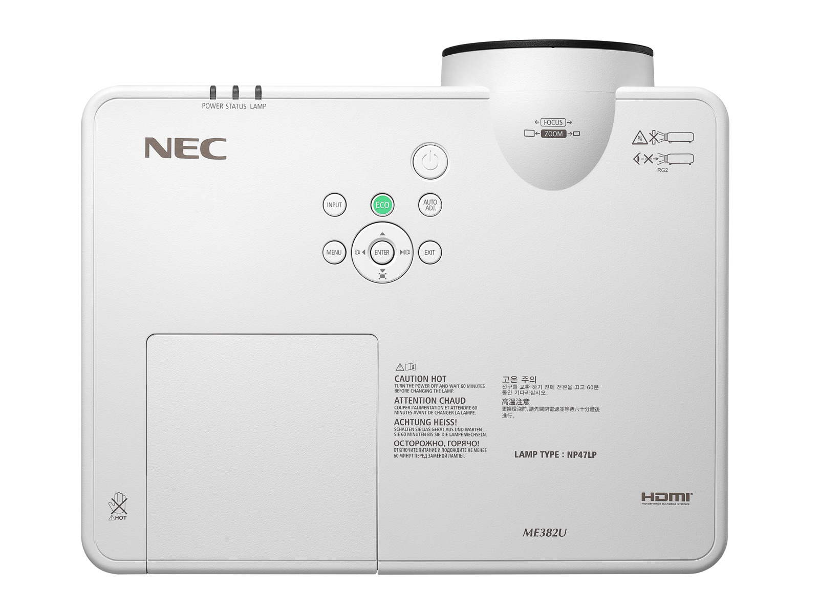 NEC ME382U Standard throw projector 3800 ANSI lumens 3LCD WUXGA (1920x1200) White – image 8