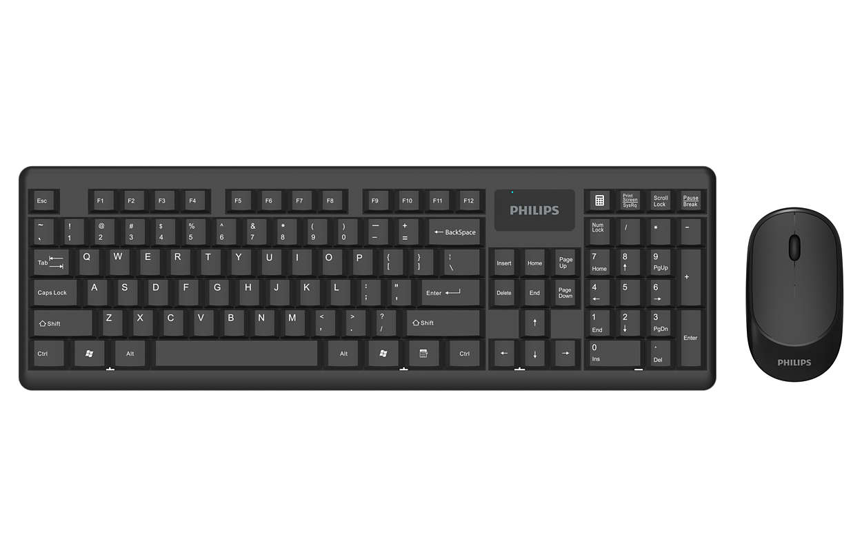 Philips SPT6314 keyboard Mouse included Universal RF Wireless English Black – image 1