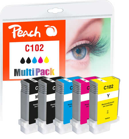 Peach PI100-359 ink cartridge 5 pc(s) Compatible Standard Yield Black, Cyan, Magenta, Yellow