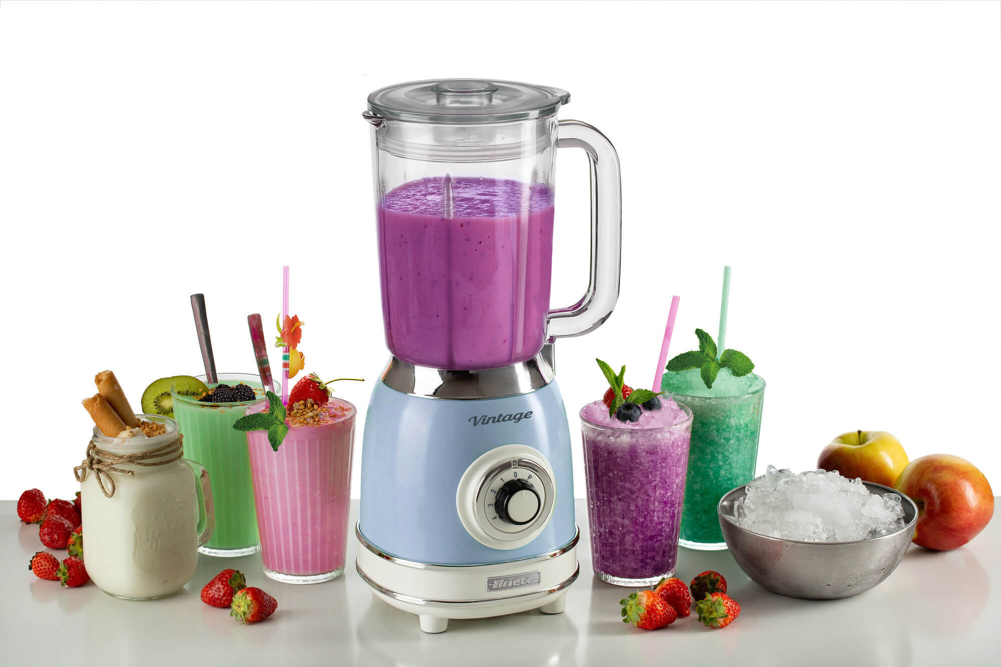 Ariete 583, Vintage Blender with 1.5 Liter glass cup, 4 Stainless Steel Blades, 4 Speeds + Pulse, 1000 Watt, Blue – image 5