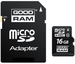 Goodram 16GB microSDHC Class 10 w/ microSD Adapter