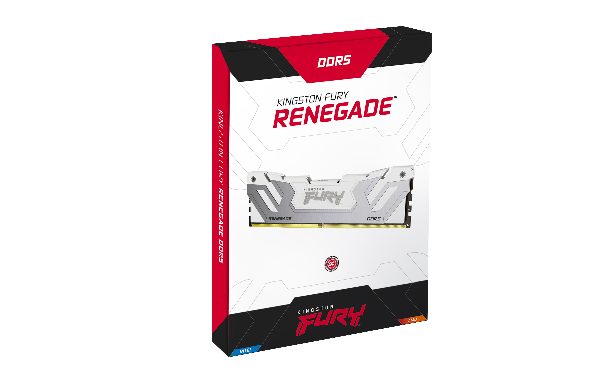 Memoria RAM Kingston FURY Renegade Silver/White - DDR5 - 24GB - 8400MHz - UDIMM - Para PC - KF584CU40RW-24