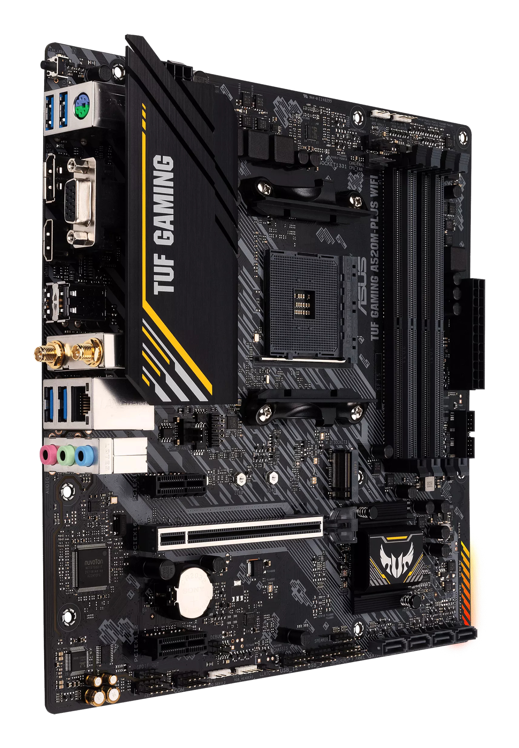 Tarjeta Madre ASUS TUF GAMING A520M-PLUS WIFI - Socket AM4 - 4xDDR4 - 2133/3200/4866(O.C.)MHz - HDMI - VGA - DisplayPort - USB 2.0/3.2 - Micro ATX - TUF GAMING A520M-PLUS WIFI Tarjeta Madre ASUS TUF GAMING A520M-PLUS WIFI - Socket AM4 - 4xDDR4 - 2133/3200/4866(O.C.)MHz - HDMI - VGA - DisplayPort - USB 2.0/3.2 - Micro ATX - TUF GAMING A520M-PLUS WIFI