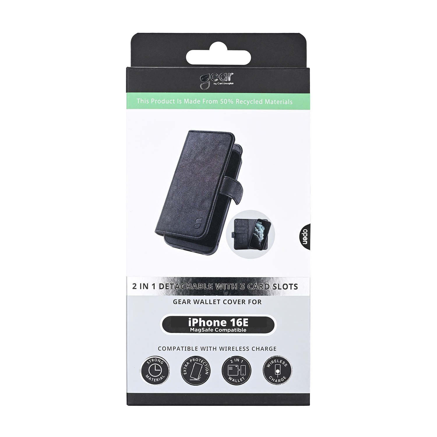 Gear Wallet Case 2in1 3 Card Black - iPhone 16e/17e – image 2