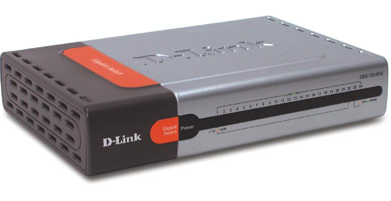D-Link DES-1024DG network switch Unmanaged Fast Ethernet (10/100) Grey, Orange, Silver