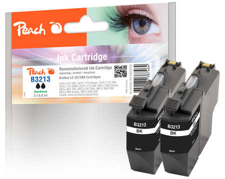 Peach PI500-262 ink cartridge 2 pc(s) Compatible Black