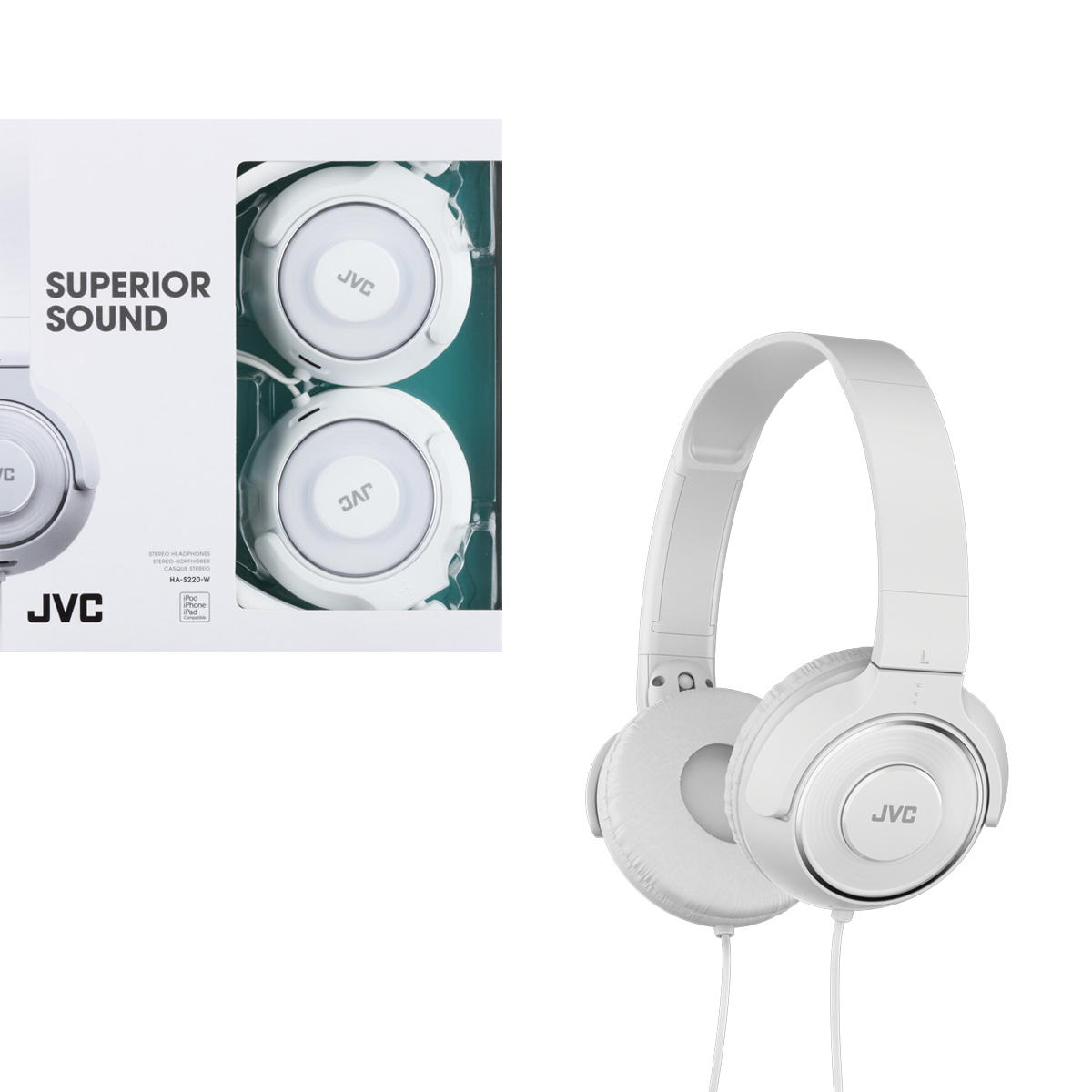 JVC HA-S220-W-E Headset Wired Head-band Music White – image 2
