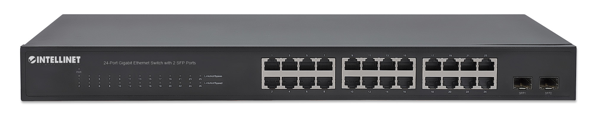 Intellinet 24-Port Gigabit Ethernet Switch with 2 SFP Ports – image 3