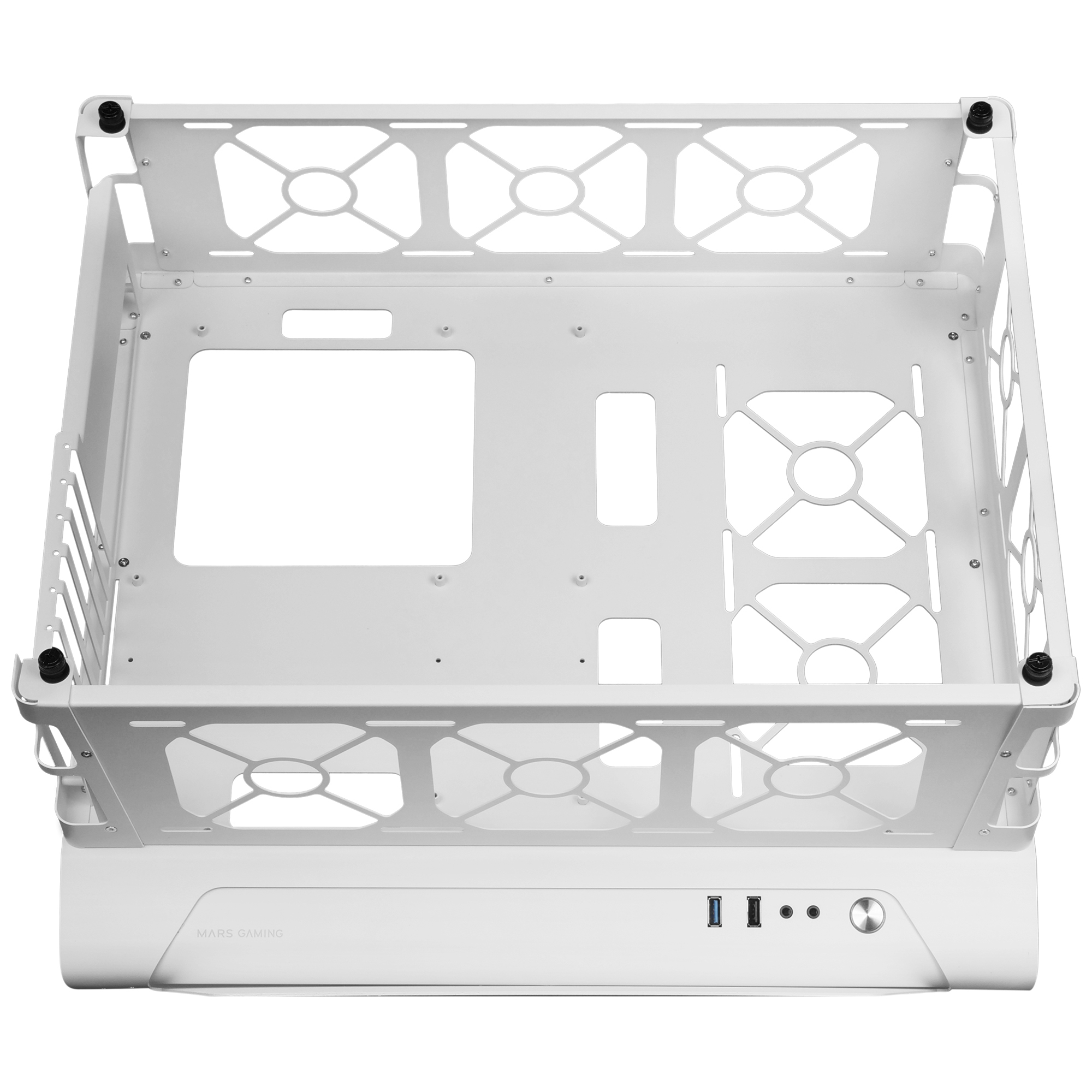 Mars Gaming MCB White PC Gaming ATX XL Case Custom Premium Edition Modular Dual Chamber Structure – image 4