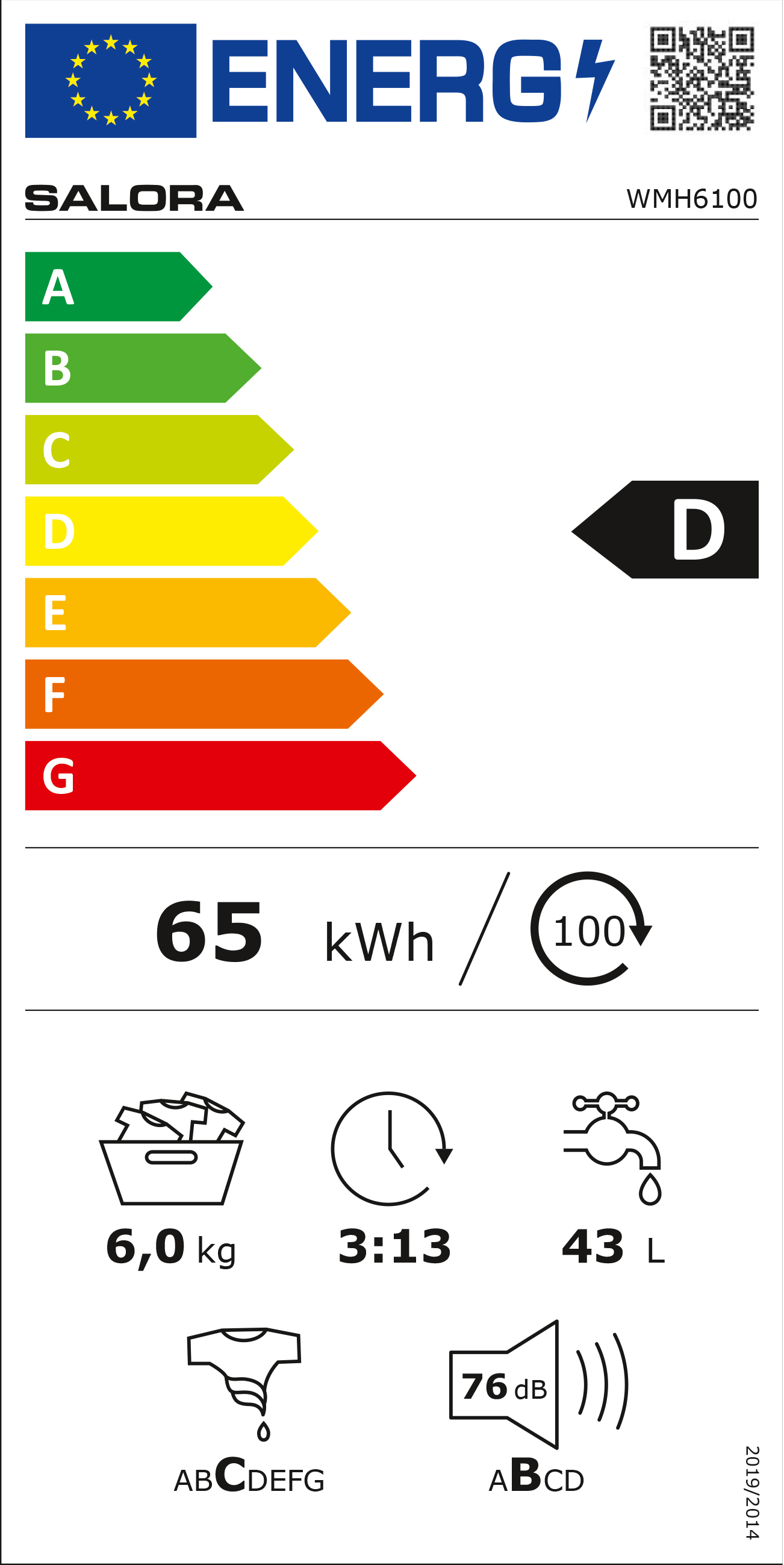 Salora WMH6100 washing machine Front-load – image 2