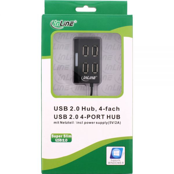 InLine 33293B interface hub 480 Mbit/s Black – image 4