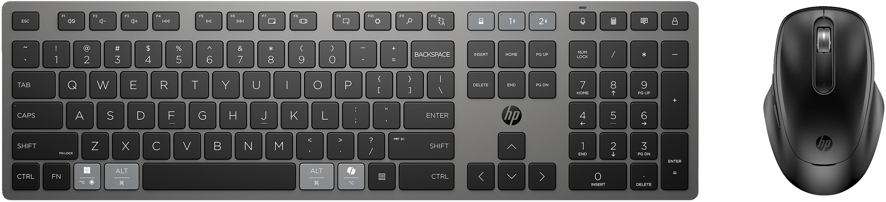 HP Combinazione di tastiera e mouse wireless ricaricabili multidispositivo 720
