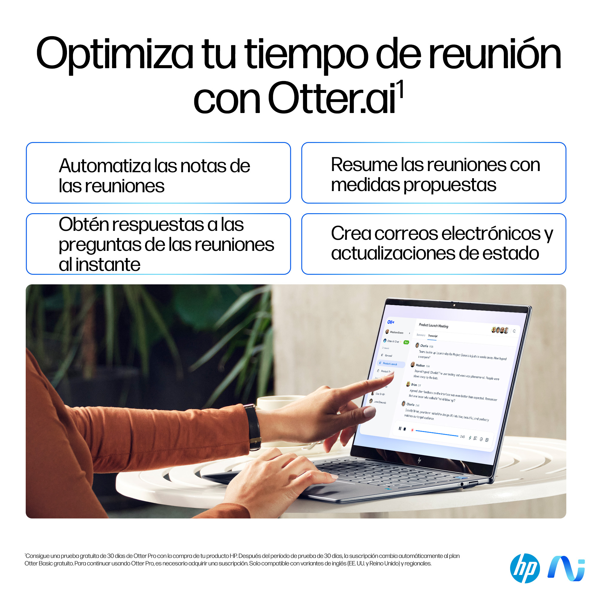 Portátil - HP OmniBook X 14- fe0009ns Copilot+ PC, 14" 2K, Snapdragon® Elite X1E-78-100 45 TOPS, 32GB RAM, 1TB SSD, Adreno Graphics, W 11 H - imagen 13