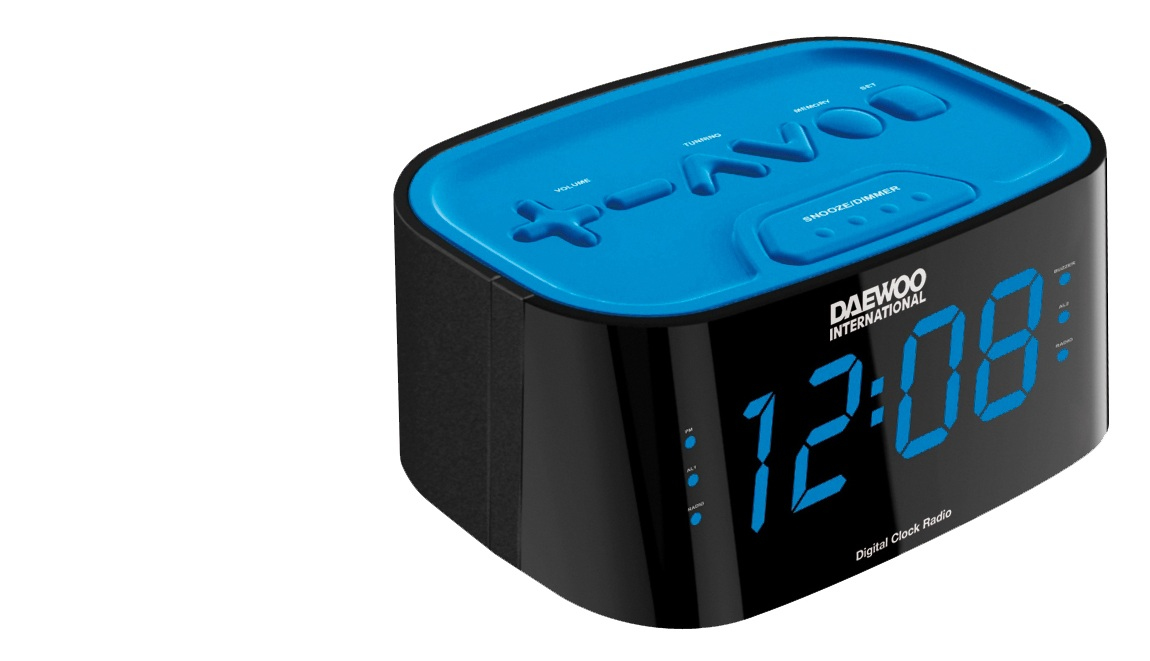 Daewoo DCR-45BL radio Clock Black, Blue