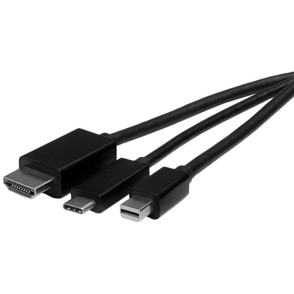 Resim StarTech.com CMDPHD2HD 2m USB-C, HDMI veya Mini DisplayPort - HDMI Kablosu