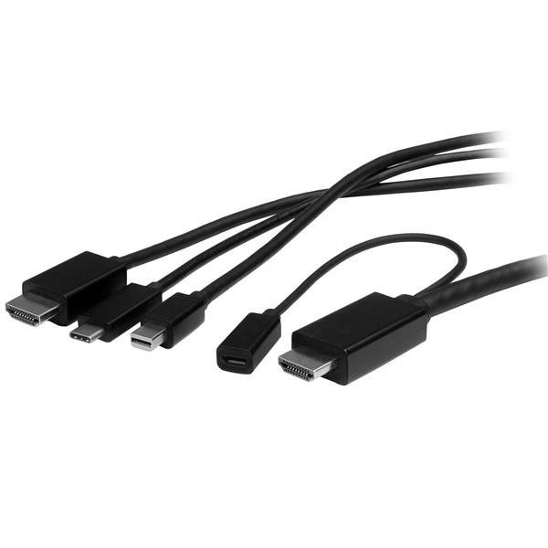 Resim StarTech.com CMDPHD2HD 2m USB-C, HDMI veya Mini DisplayPort - HDMI Kablosu