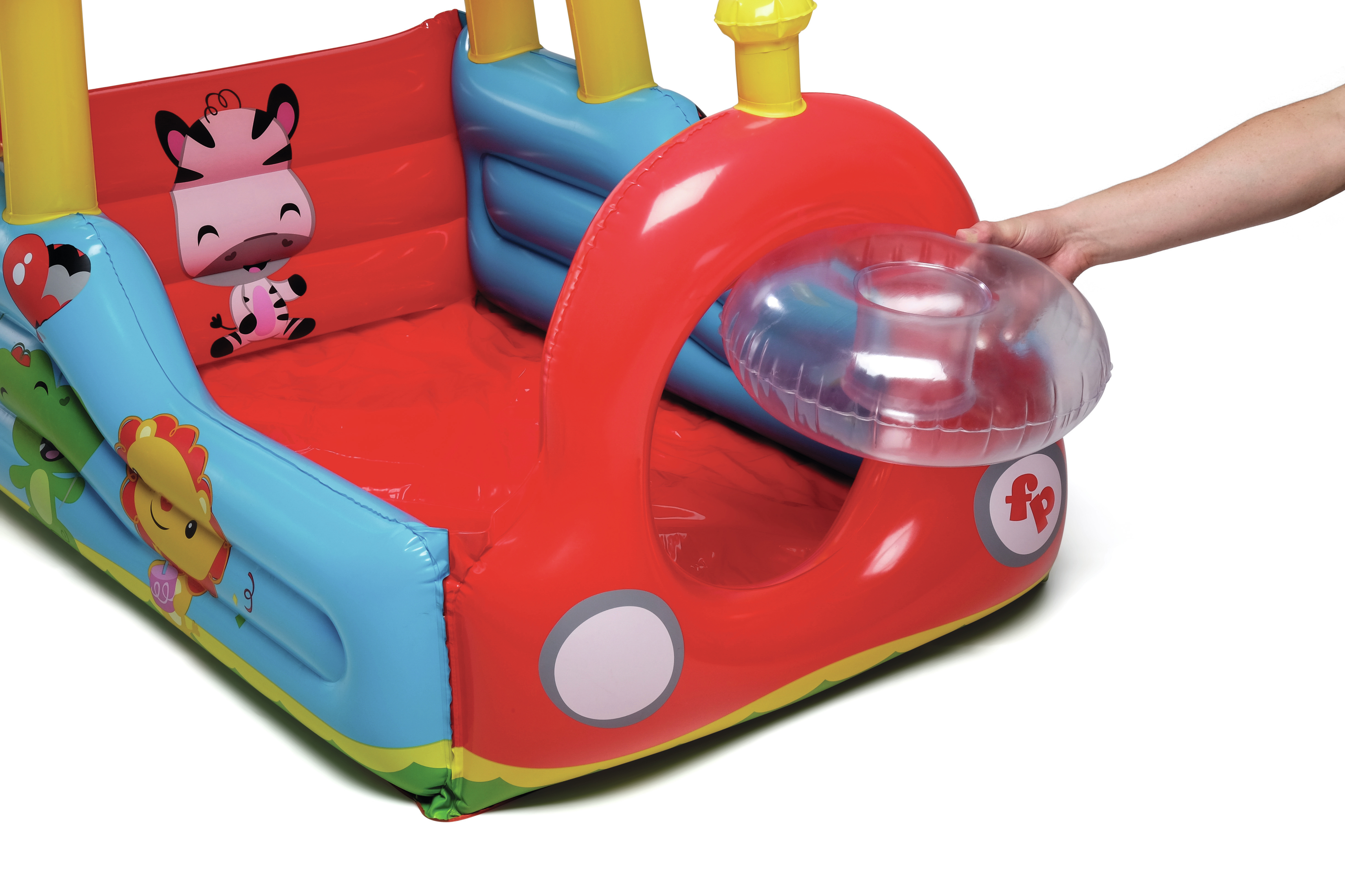 Resim Bestway Fisher-Price Tren Top Havuzu, Vinil, Çok Renkli, 940 mm Genişlik, 1320 mm Derinlik, 890 mm Yükseklik, 25 Top