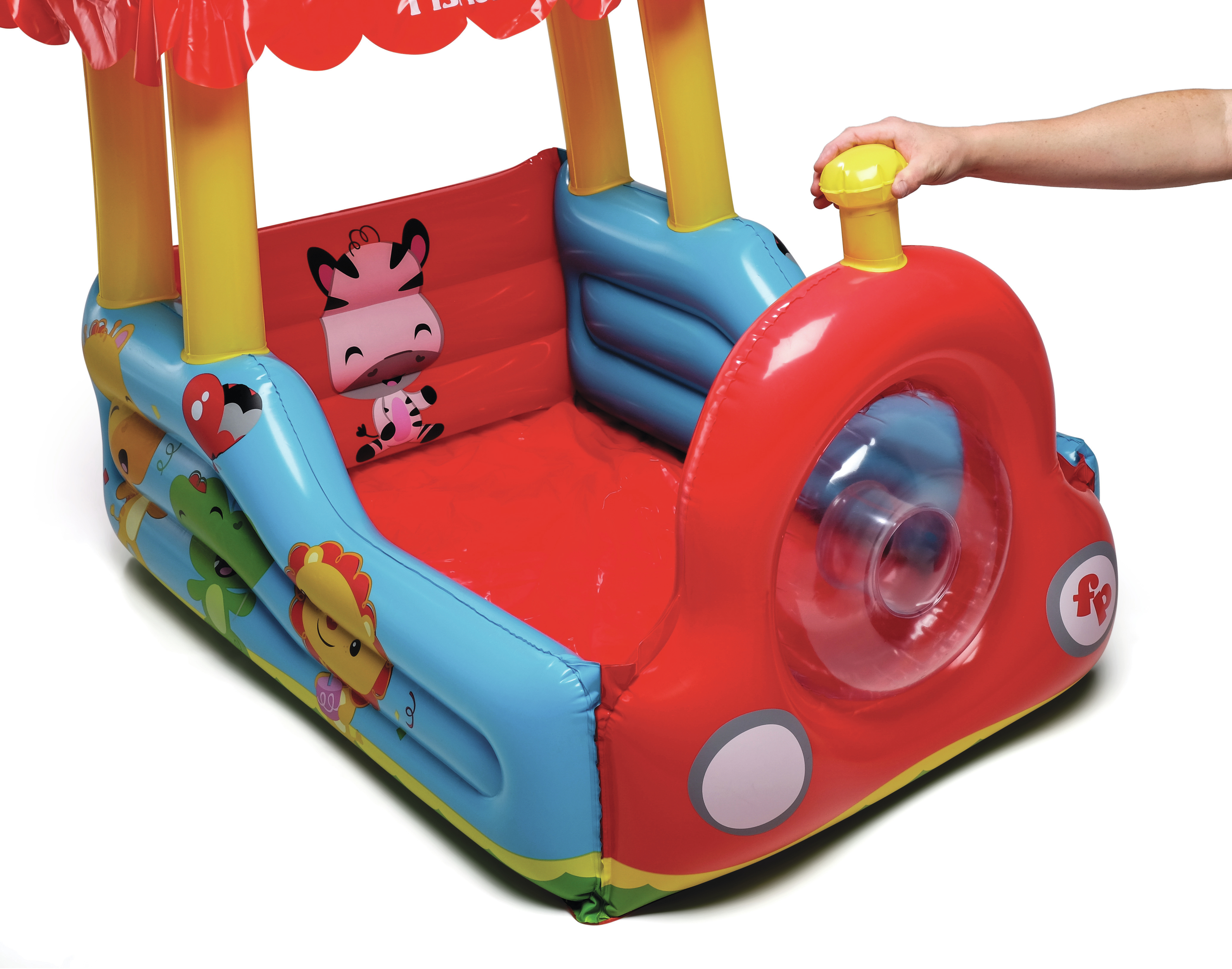 Resim Bestway Fisher-Price Tren Top Havuzu, Vinil, Çok Renkli, 940 mm Genişlik, 1320 mm Derinlik, 890 mm Yükseklik, 25 Top