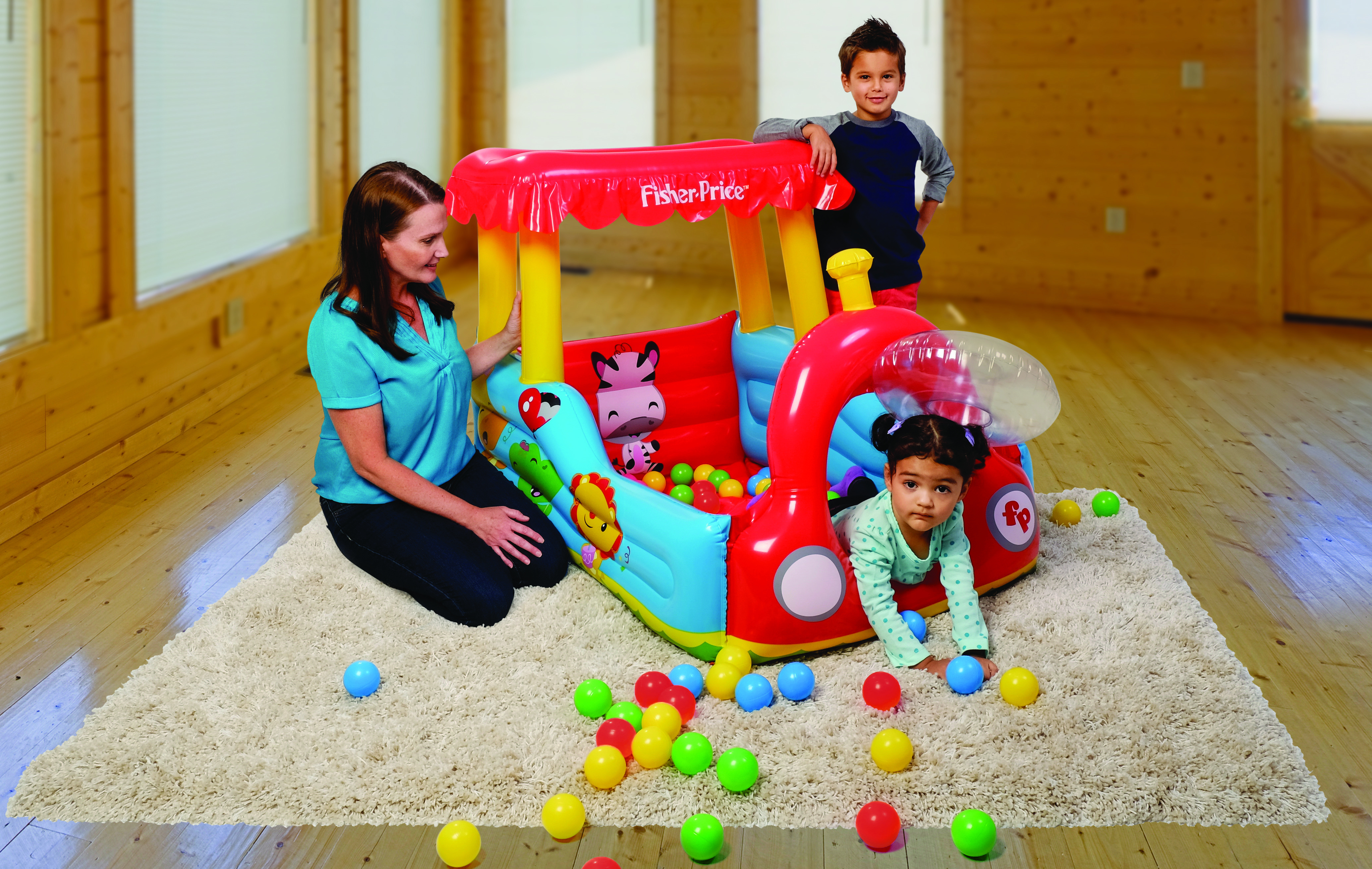 Resim Bestway Fisher-Price Tren Top Havuzu, Vinil, Çok Renkli, 940 mm Genişlik, 1320 mm Derinlik, 890 mm Yükseklik, 25 Top