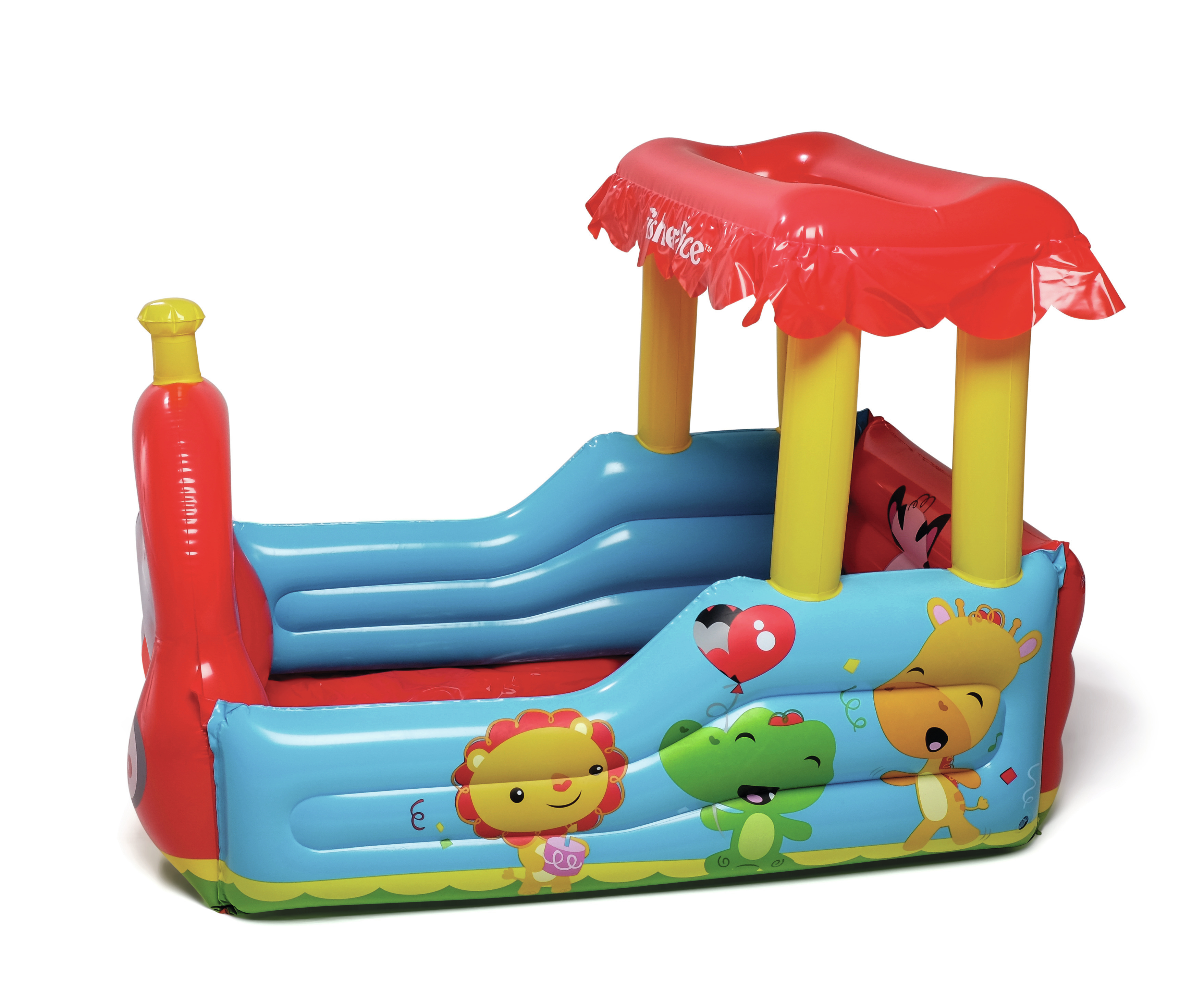 Resim Bestway Fisher-Price Tren Top Havuzu, Vinil, Çok Renkli, 940 mm Genişlik, 1320 mm Derinlik, 890 mm Yükseklik, 25 Top