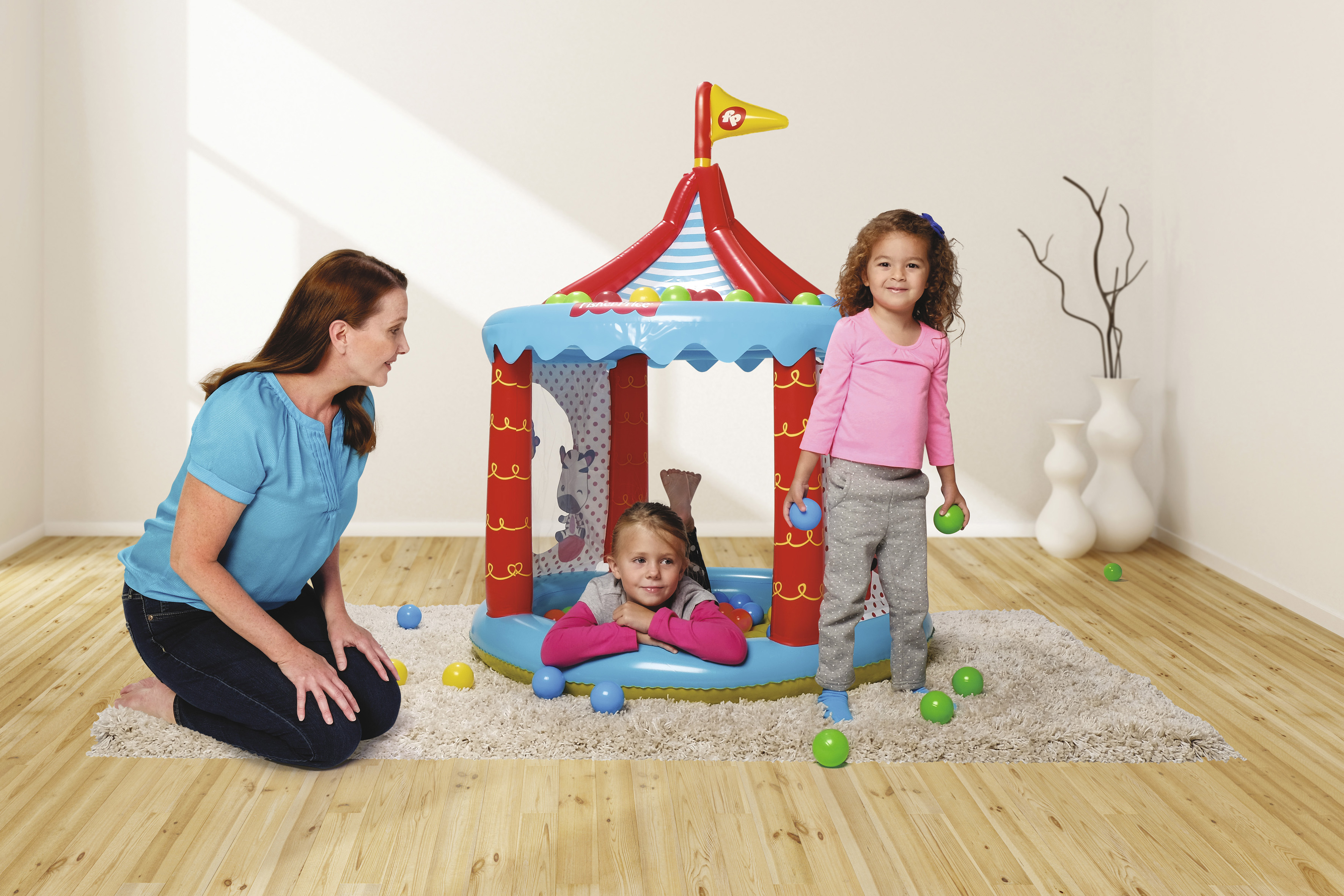 صورة بيت الكرات Bestway Circus، دائري، فينيل، متعدد الألوان، 25 كرة