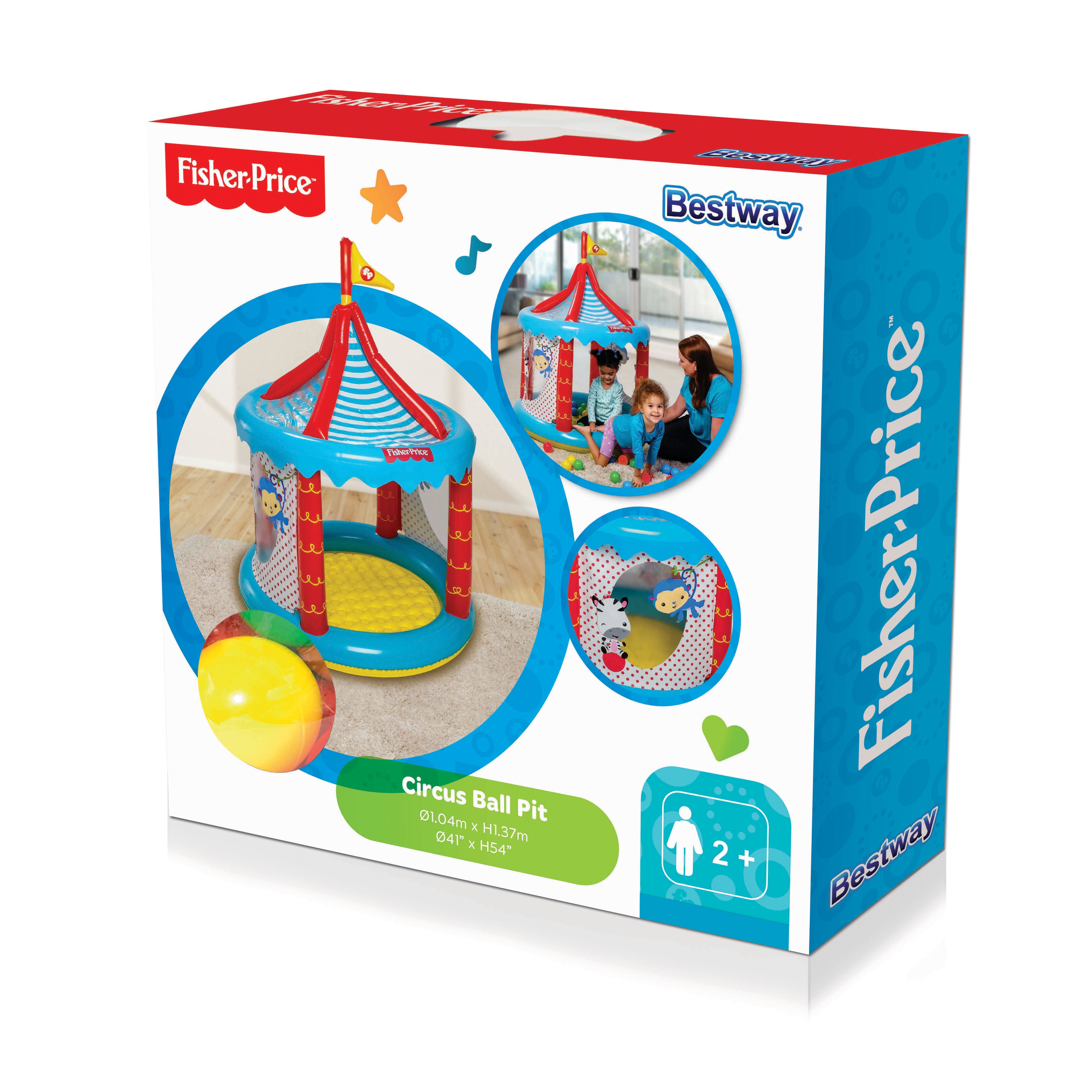 صورة بيت الكرات Bestway Circus، دائري، فينيل، متعدد الألوان، 25 كرة