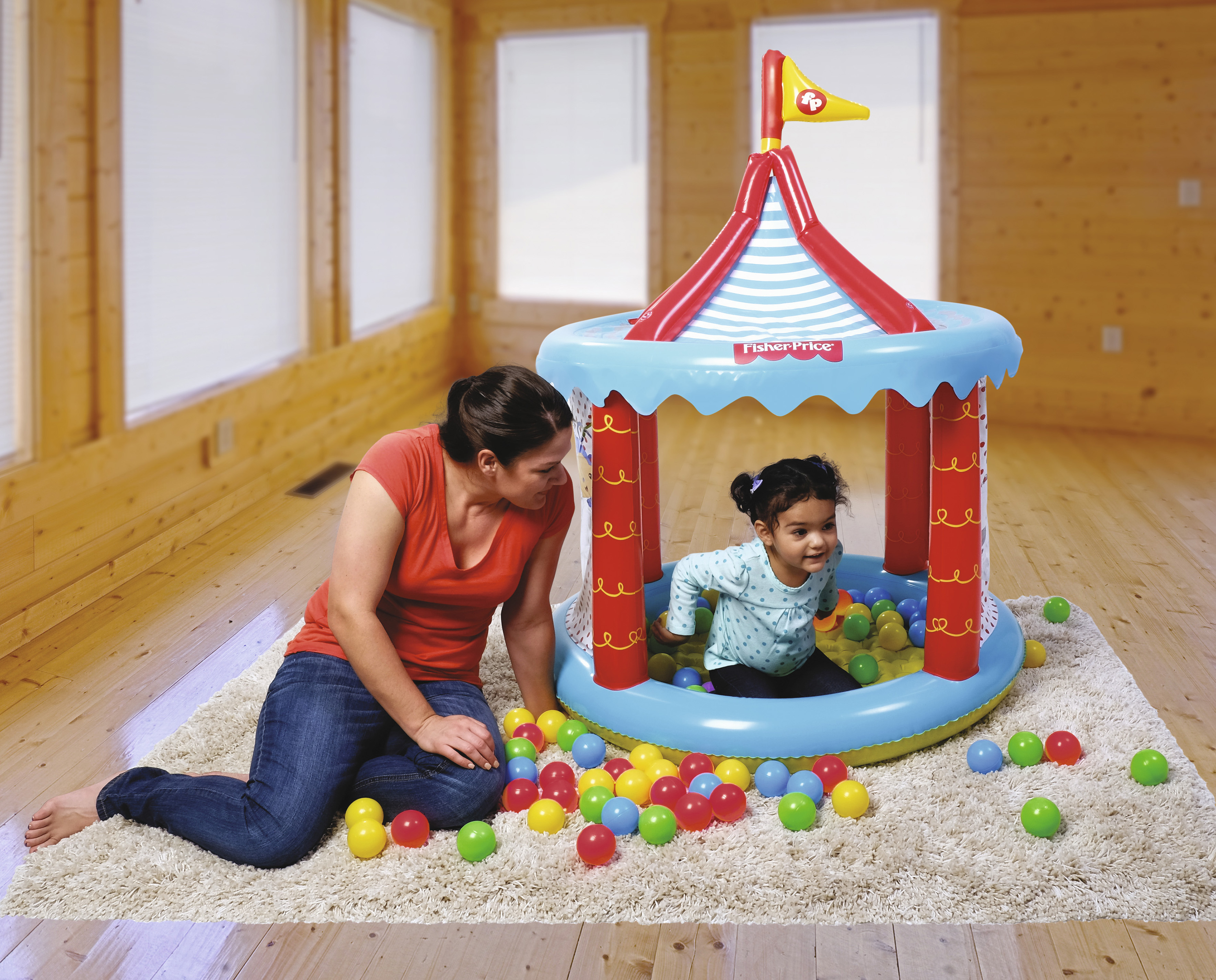 صورة بيت الكرات Bestway Circus، دائري، فينيل، متعدد الألوان، 25 كرة