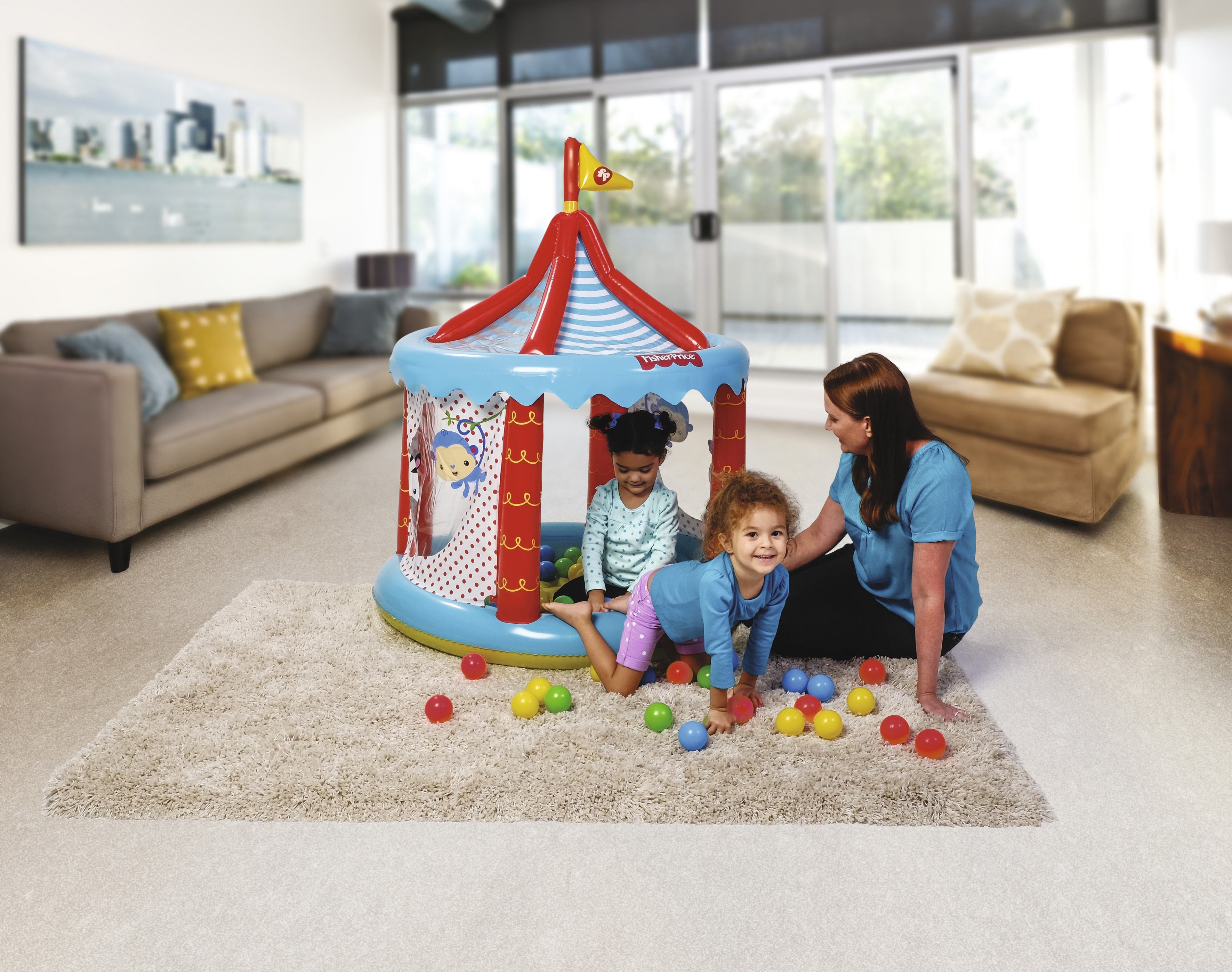 صورة بيت الكرات Bestway Circus، دائري، فينيل، متعدد الألوان، 25 كرة