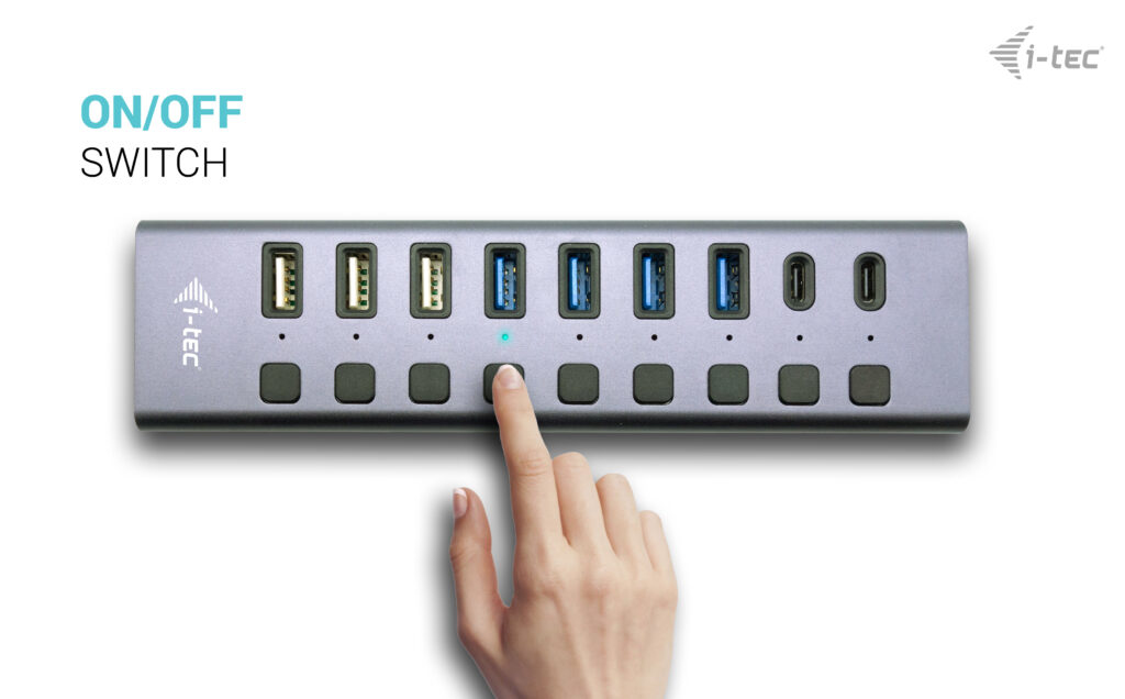 i-tec USB-A/USB-C Charging HUB 9port with LAN + Power Adapter – image 6