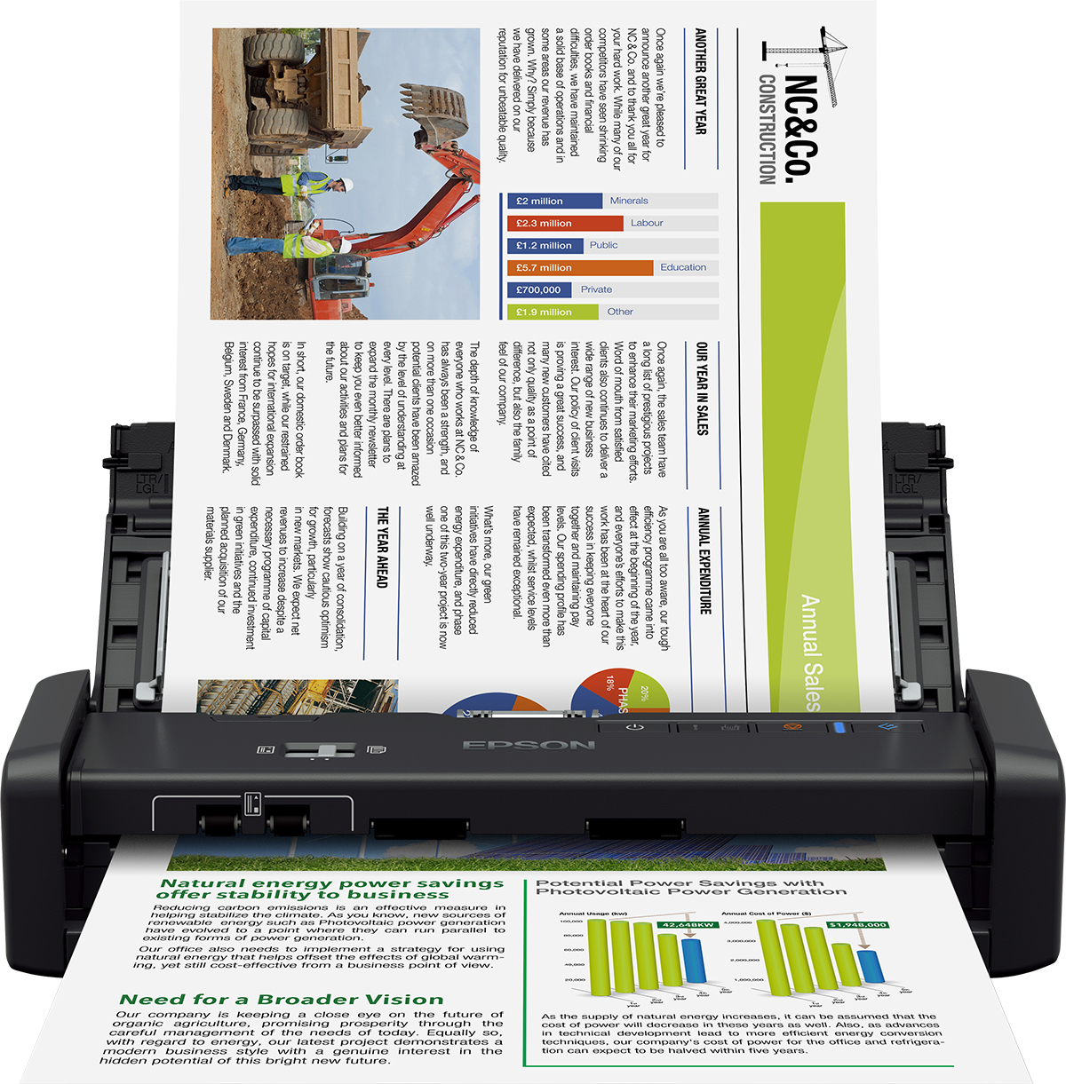 Epson WorkForce DS-360W - Document scanner - Duplex - A4/Legal - 600 dpi x 600 dpi - up to 25 ppm (mono) / up to 25 ppm (colour) - ADF (20 sheets) - up to 500 scans per day - USB 3.0, Wi-Fi(n)