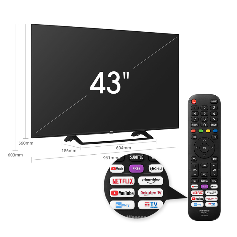 Hisense AE7230F 108 cm (42.5") 4K Ultra HD Smart TV Wi-Fi Black – image 8