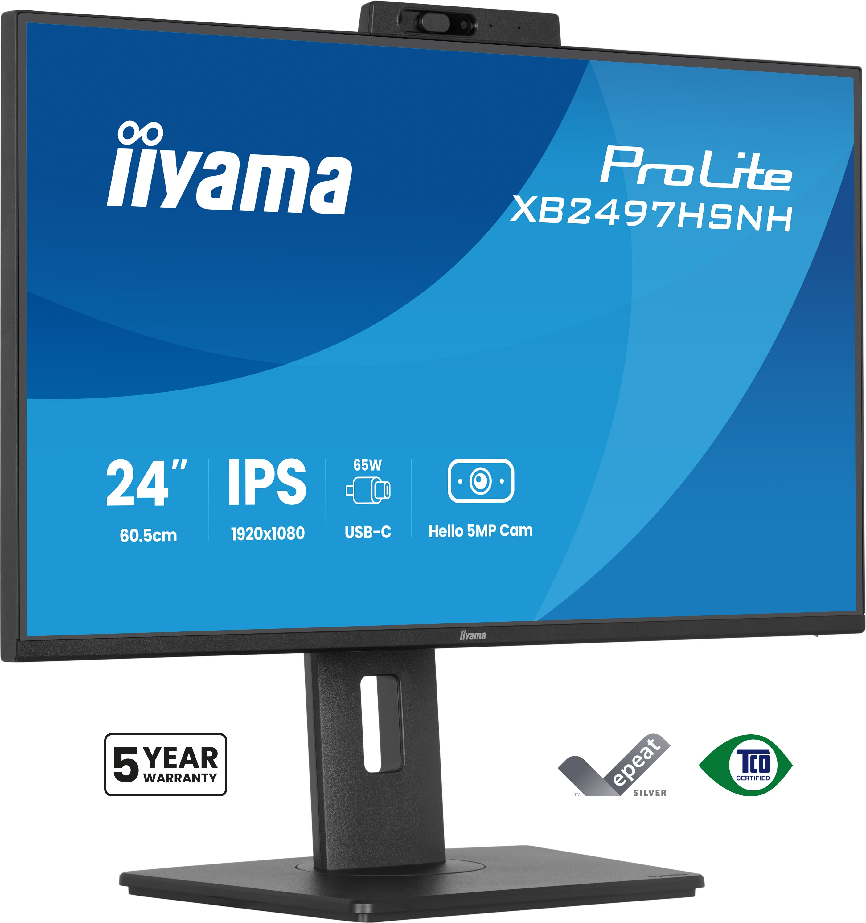 iiyama ProLite XB2497HSNH-B1 24IN IPS LCD 4MS 1920X1080 350CD/M2 HDMI/DP/USB 2 computer monitor 60.5 cm (23.8") 1920 x 1080 pixels Full HD Black