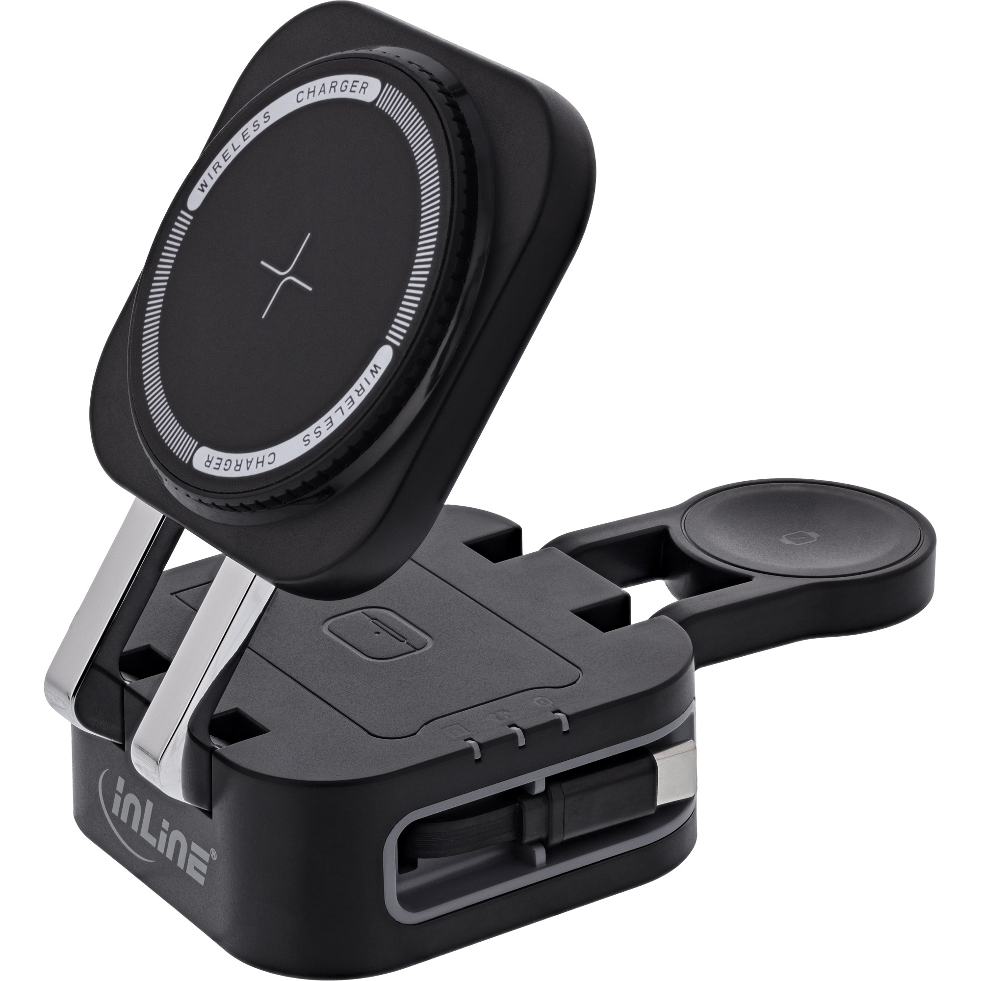 InLine 33392T mobile device charger Headphones, Headset, Smartphone, Smartwatch Black USB Wireless charging Indoor – image 6