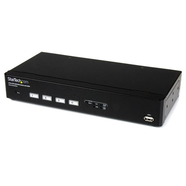 StarTech.com 4 Port USB DVI KVM Switch with DDM Fast Switching Technology and Cables – image 1