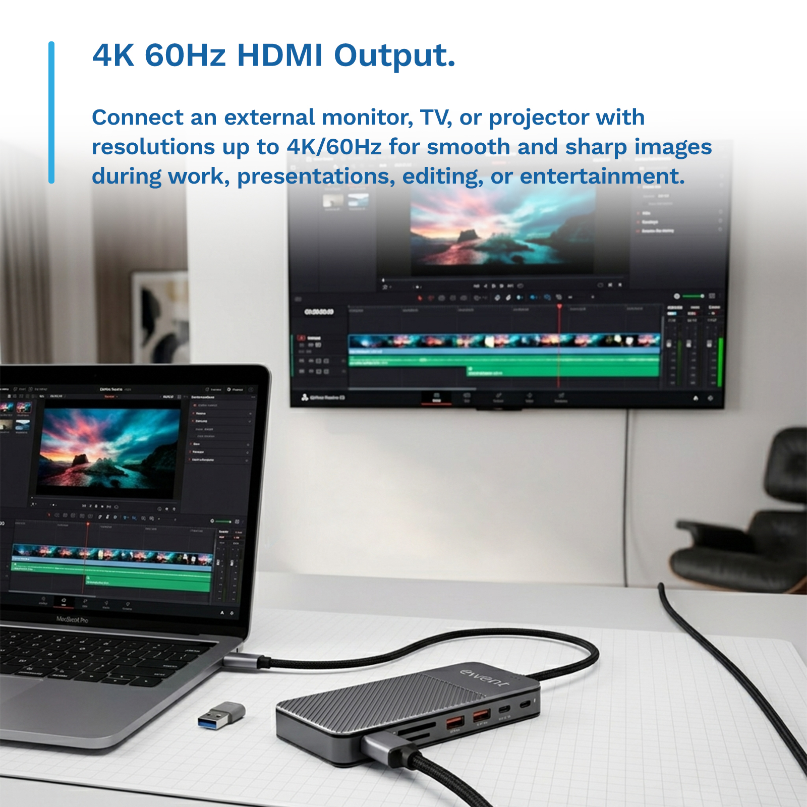 Ewent EW1156 laptop dock/port replicator Wired USB 3.2 Gen 1 (3.1 Gen 1) Type-C Aluminium – image 6