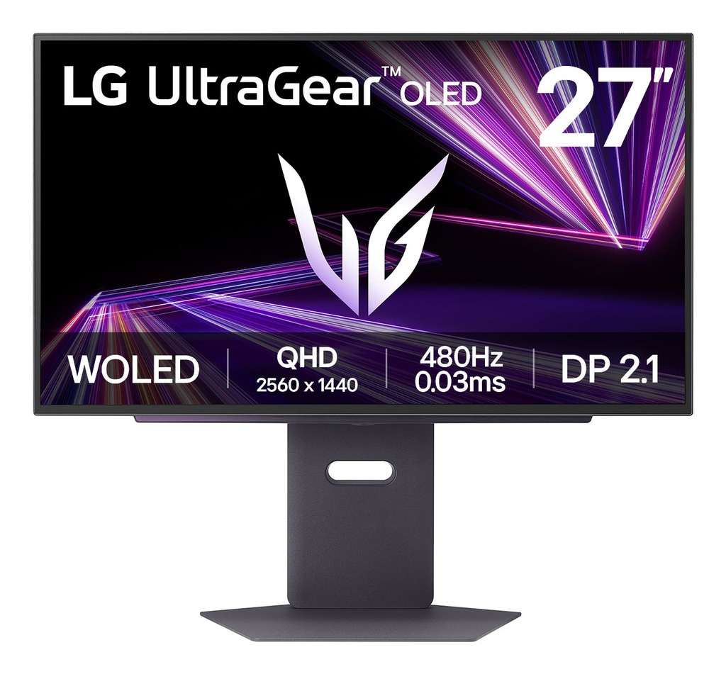 MONITOR PC LG ULTRAGEAR GAMING QHD OLED 26.5 PULG,480HZ,2560X1440,16:9,DCI-P3 98.5%,275CD/M2,TR 0.03MS,1500000:1,HDMI,DISPLAYPORT,USB,HDR10,AMD FREESYNC,NVIDIA G-SYNC,INCL-ALT-GIRO-PIVOTE,VESA100X100