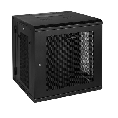 Gabinete De 12U Y 19 Pulgadas  Cyberpower Cr12U51001  600 Mm De Ancho 1070 Mm De Profundidad  Puerta De Metal Con Perforado Hexagonal  Paneles Laterales  Puertas  Paneles Laterales Con Cerradura  Negro  Con Ruedas  Capacidad De Carga De 1365Kg 3000Lb  Garantia De 5 Aos - CR12U51001