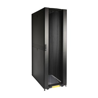 GABINETE DE 42U Y 19 PULGADAS CYBERPOWER CR42U11001 600 MM DE ANCHO 1070 MM DE PROFUNDIDAD PUERTA DE METAL CON PERFORADO HEXAGONAL 2 PANELES LATERALES POR LADO PUERTAS / PANELES LATERALES CON CERRADURA NEGRO CON RUEDAS CAPACIDAD DE CARGA DE 1365KG 3000LB GARANTÍA DE 5 AÑOS - CR42U11001