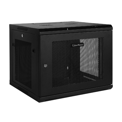 CR9U61001 GABINETE DE MONTAJE EN PARED DE 9U Y 19 PULGADAS CYBERPOWER CR9U61001 600 MM DE ANCHO 600 MM DE PROFUNDIDAD PUERTA DE METAL CON PERFORADO HEXAGONAL PANELES LATERALES PUERTAS / PANELES CON CERRADURA NEGRO CAPACIDAD DE CARGA DE 60 KG 132 LB GARANTIA DE 5 AÑOS