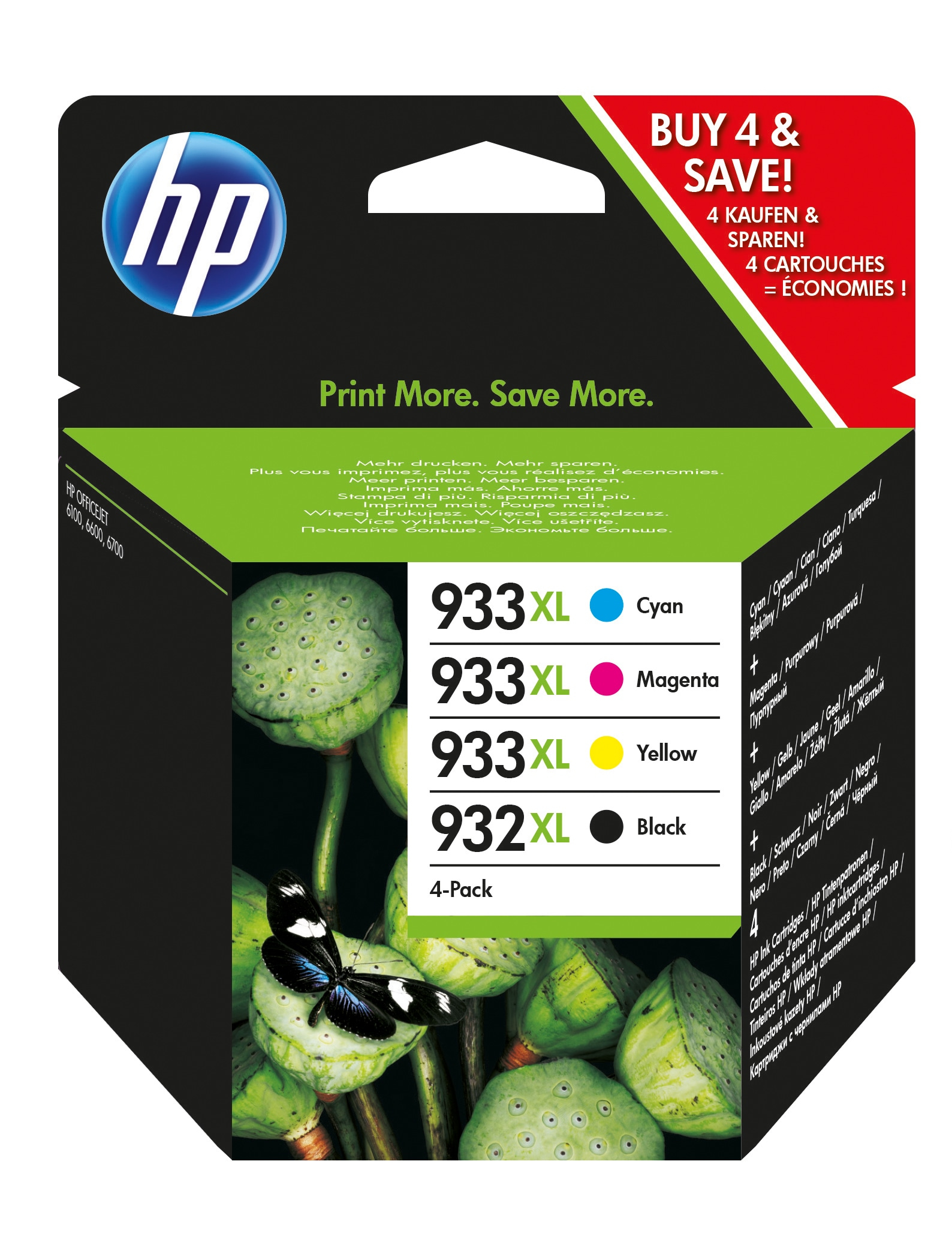 HP 932XL Black/933XL Cyan/Magenta/Yellow 4-pack Original Ink Cartridges – image 1