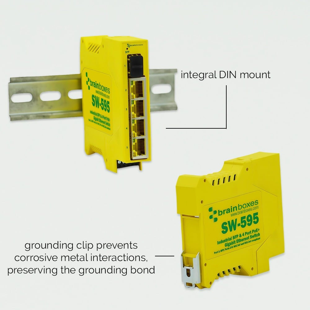 Brainboxes Industrial SFP + 4 Port PoE+ Gigabit Ethernet Switch – image 3